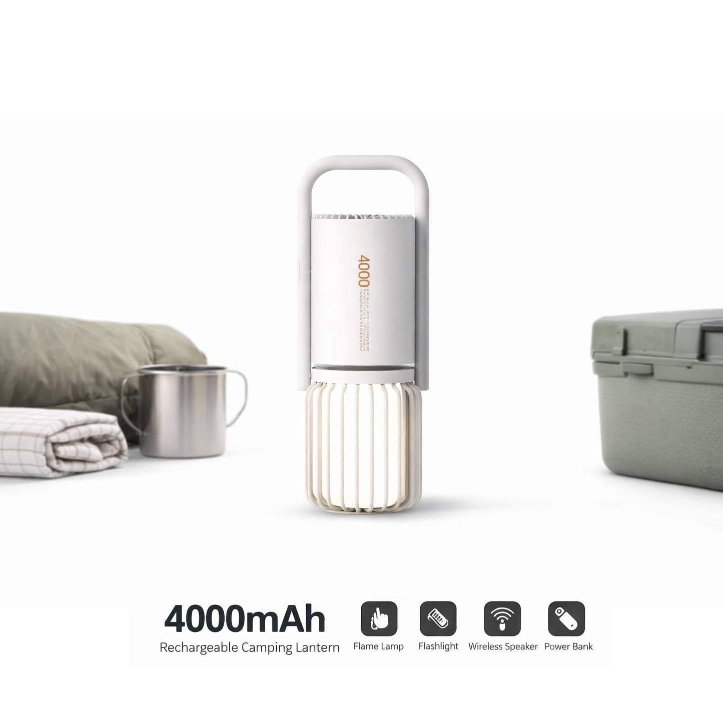 3-in-1 Camping Lantern with Bluetooth Speaker & Flame Light | Rechargeable Outdoor Lantern