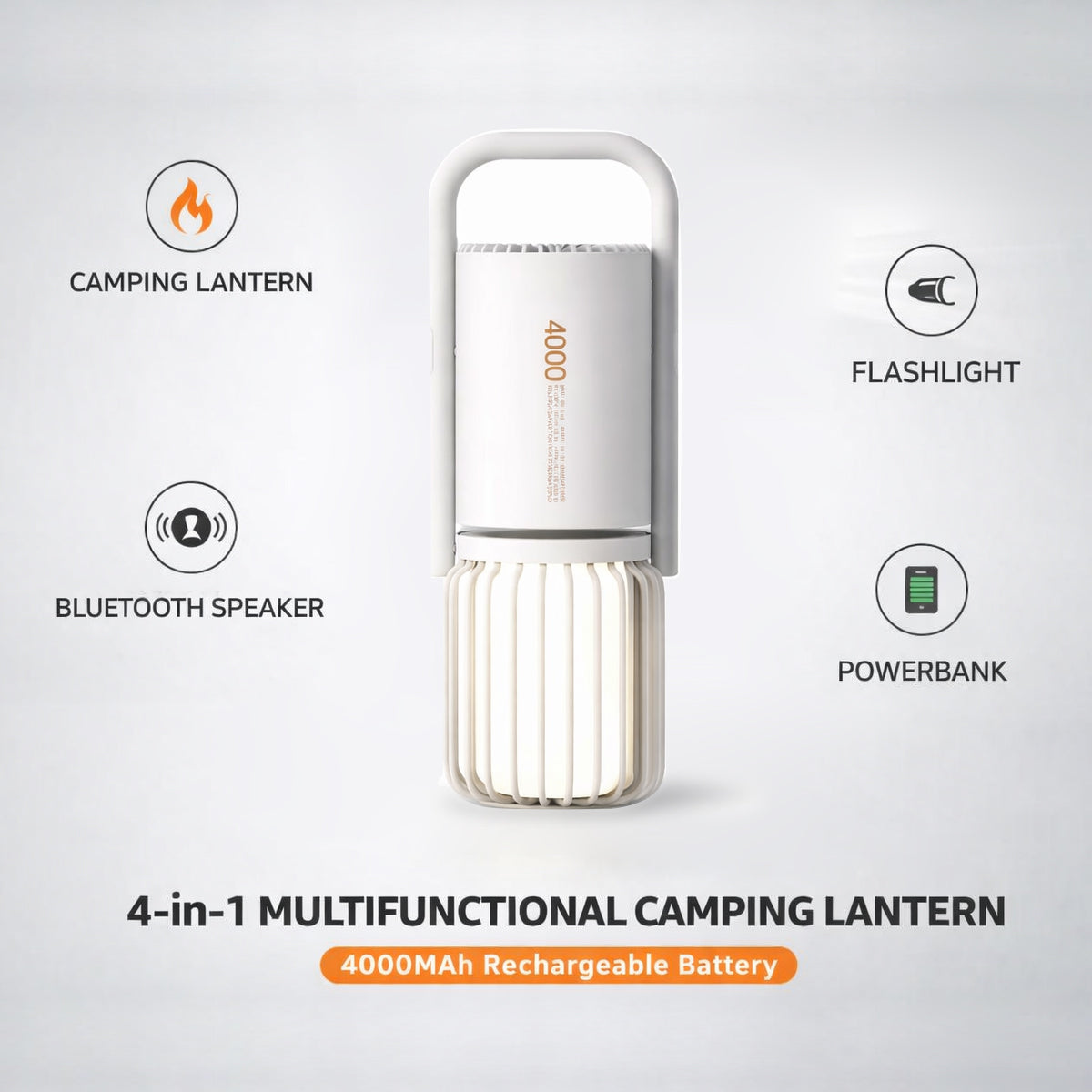 3-in-1 Camping Lantern with Bluetooth Speaker & Flame Light | Rechargeable Outdoor Lantern