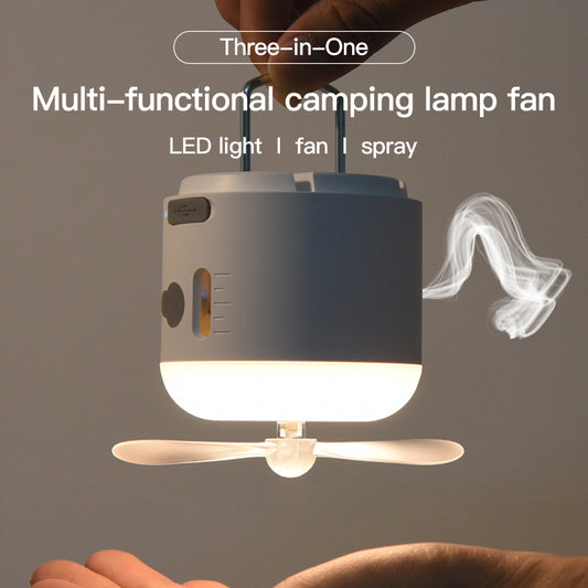 Multi-Function Outdoor Camping Light, Fan & Mist Spray