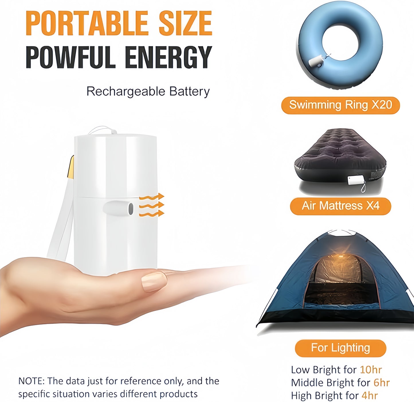 Mini Portable Air Pump with LED Light