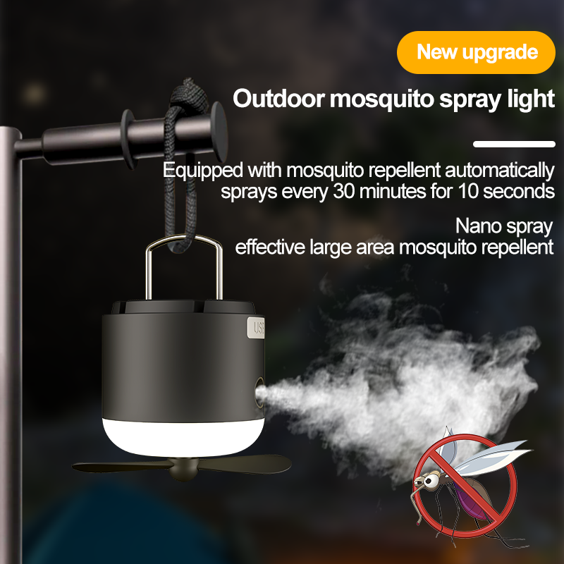 Multi-Function Outdoor Camping Light, Fan & Mist Spray