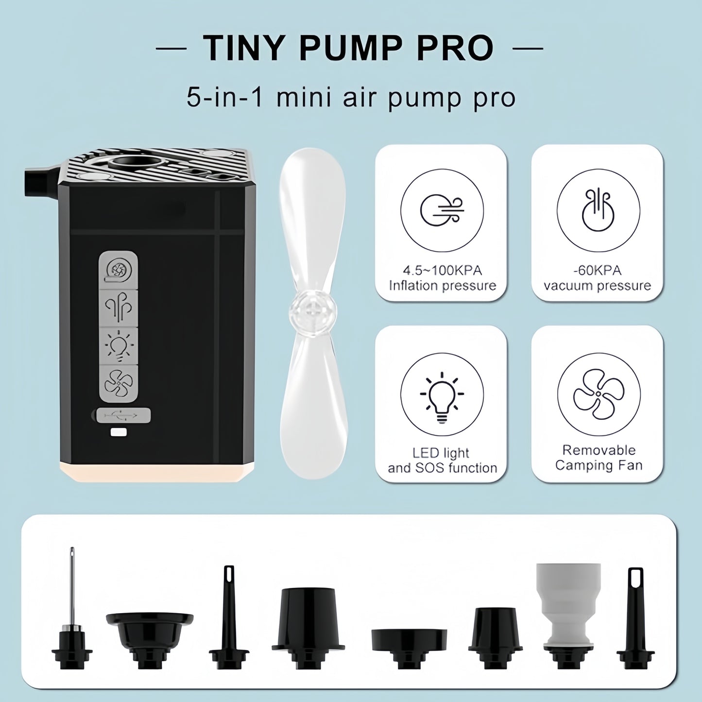 Product Specifications – 3-in-1 Camping Inflatable Lantern with Fan