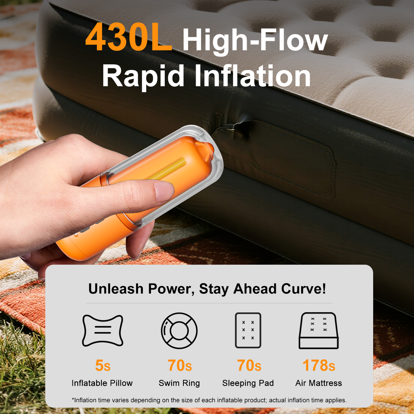 3-in-1 Inflator, Vacuum Pump & Camping Light