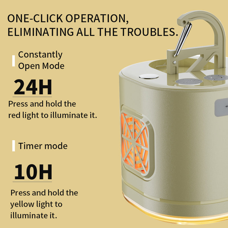 An all-in-one outdoor solution combining lighting, cooling, and ultrasonic mosquito protection.